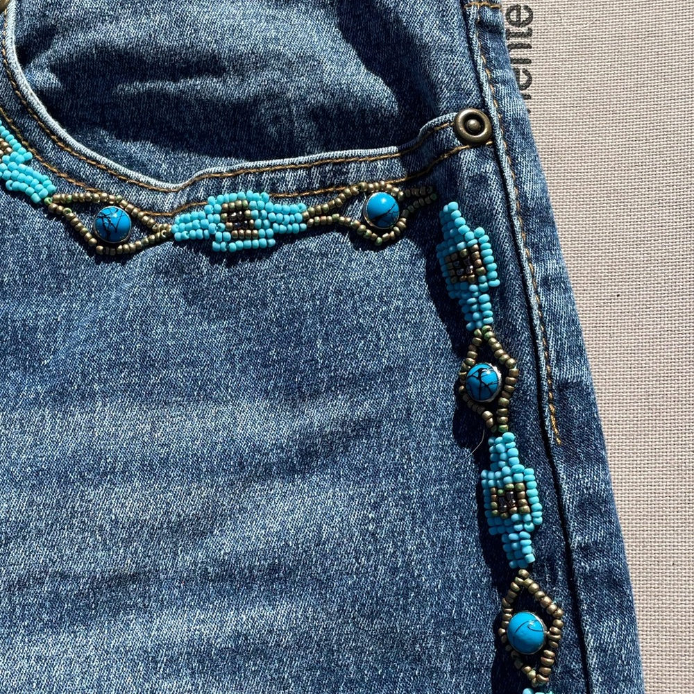 Diane Gilman beaded leg jeans